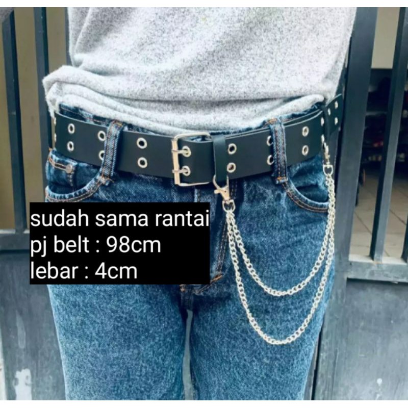 RING BELT KOREA GRUNGE FREE RANTAI 2LAYER/IKAT PINGGANG WANITA