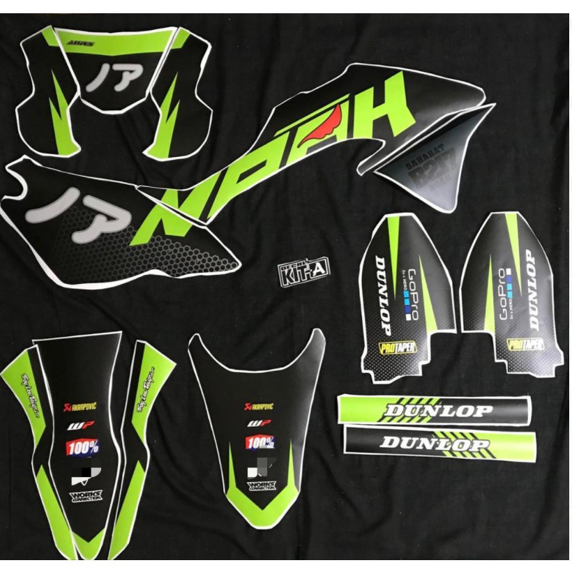 Decal Stiker KLX 150 BF Hijau Noah Dekal Striping Sticker Motor KLX Bf 150 G Stiker Klx 150 BF A3