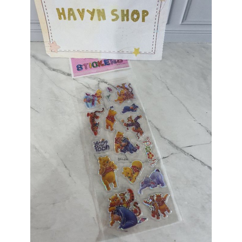 sticker anak/stiker fancy/STICKER 3D METALIK/tempelan-Winnie the Pooh