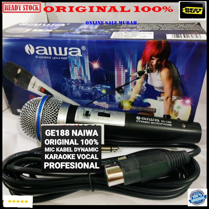 G188 Naiwa original 100% aiwa Mic kabel Microphone cable mik karaoke mikrophone vocal vokal audio sound system pengeras suara pro profesional dynamic aux legendary ktv live elektronik teknologi teknology G188   Bisa SEGALA JENIS ALAT AUDIO  SUARA BIASA JA