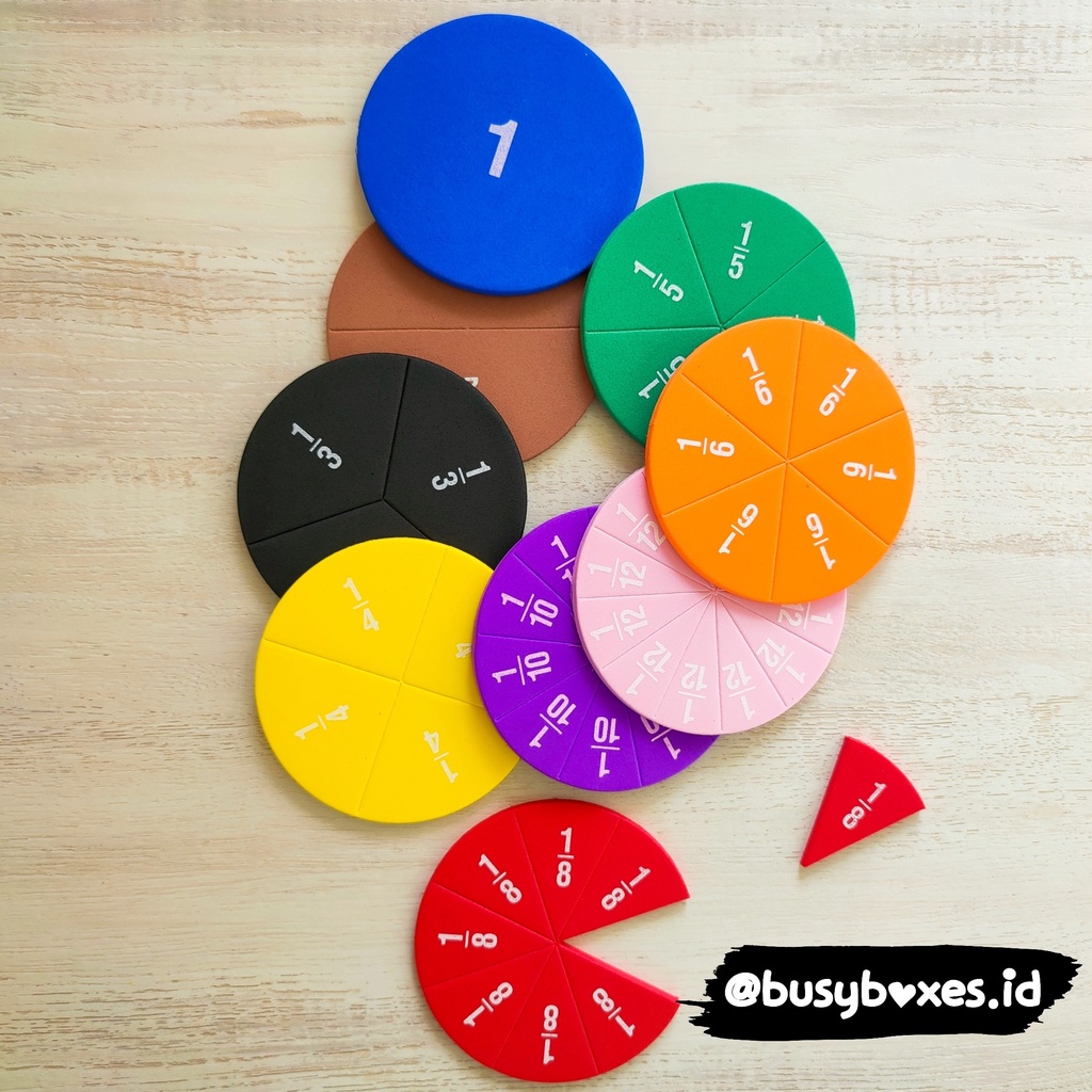 [busyboxes,id]  Mainan Edukasi Matematika Mengenalkan pecahan Mainan Montessori