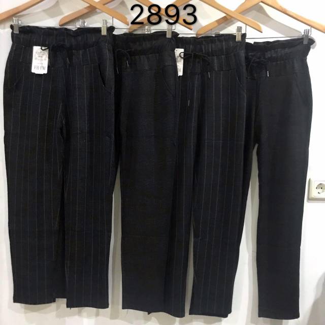 (Seri Hitam) Celana ZARA Salur Import Merk FH.FM 2893#, 2912#