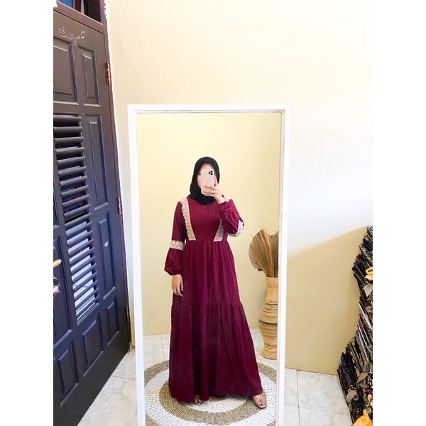 Gamis Fashion Muslim PolosDress Remaja Muslim renda