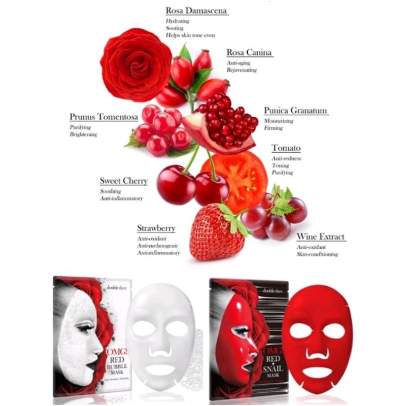 DOUBLE DARE OMG! Red Bubble Mask / Red Snail Mask 26g