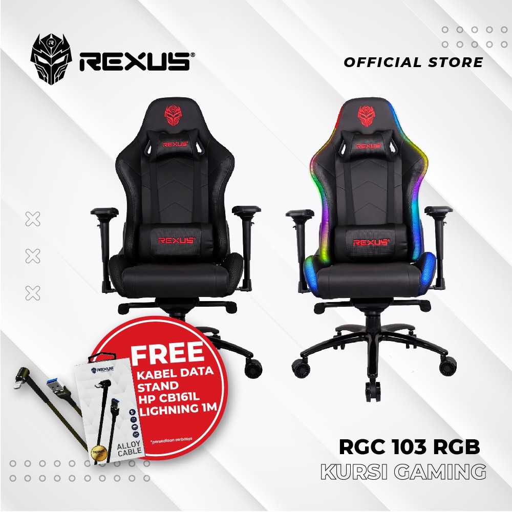 REXUS RGC103 Gaming Chair RGB Edition RGC-103 | Kursi Gaming RGC-103