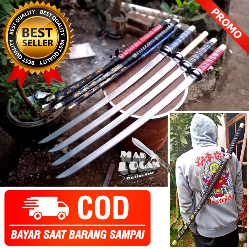 PLUS SABUK SELENDANG!!! Khunto kanji jepang custom model WD (walkin dead) katana varian warna samurai murah dijamin