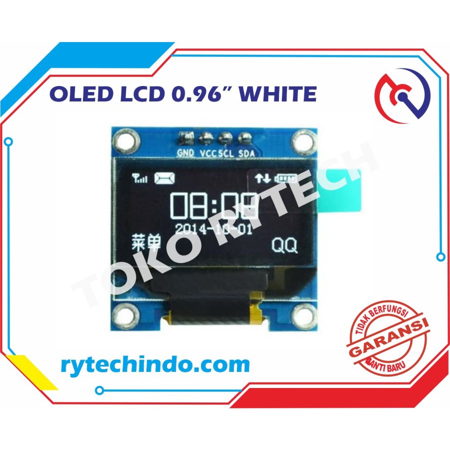 [RTI] OLED LCD 0.96" Inch I2C IIC Module 4PIN WHITE