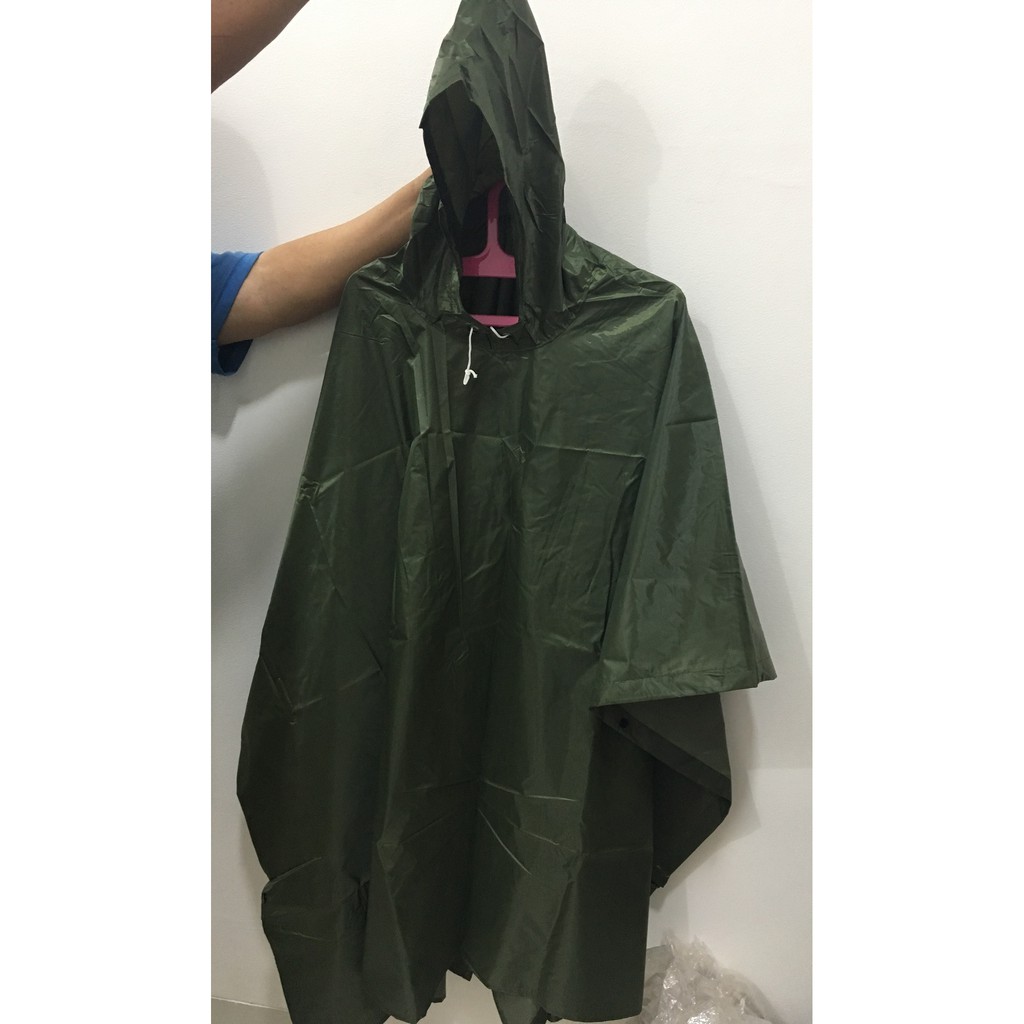 Jas Hujan Ponco Jas Hujan Raincoat Ponco Terusan Hijau