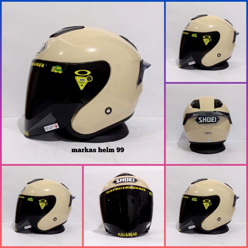 HELM DYR KYOTO CREAM GLOSS PAKET GANTENG-paket ganteng smoke