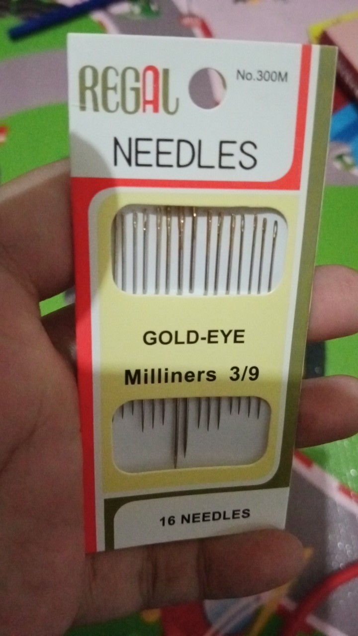Jarum Jahit Tangan Regal Gold Eye Milliners 3/9 Isi 16 Pcs