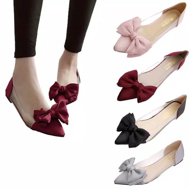 

(EG) mika satin flatshoes pita kupu