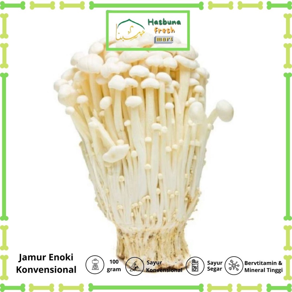 

Jamur Enoki 100 Gram Konvensional HASBUNA Fresh Mart | Bergaransi