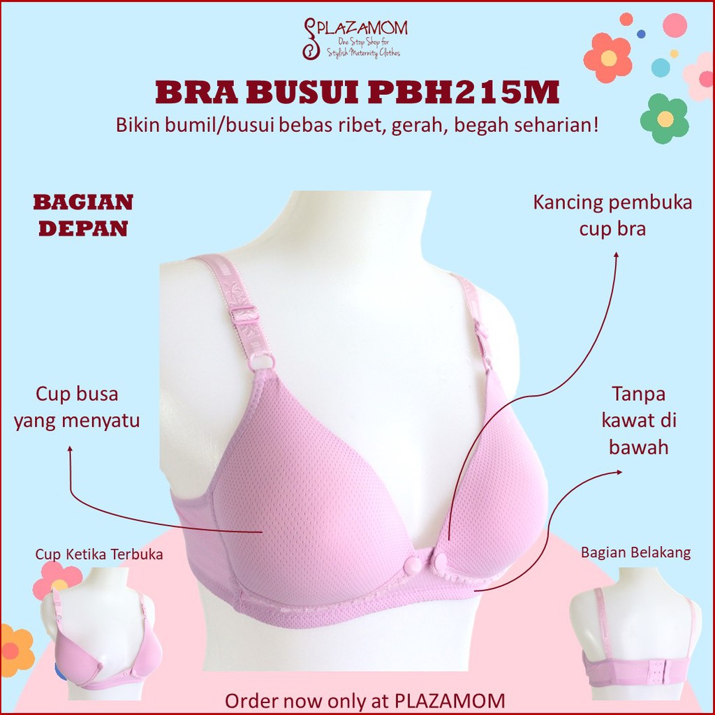 BRA MENYUSUI / BH BUSUI PBH215M - Bukaan Kancing, Cup Busa Tanpa Kawat Nyaman, Bikin Menyusui Anti Ribet &amp; Gerah