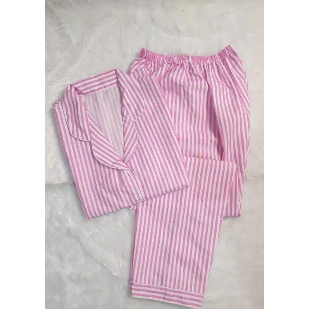 PIYAMA BAJU TIDUR CEWEK MOTIF SALUR / PAJAMAS WANITA  DEWASA MOTIF SALUR  / PIYAMA SALUR KEKINIAN