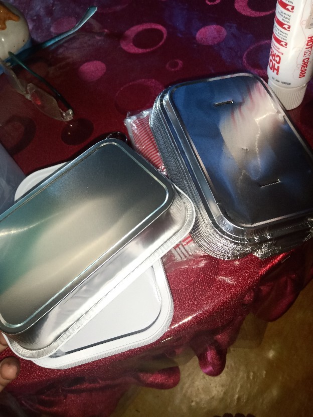 Aluminium Foil Cup Ax-350 Dengan Tutup ( Loyang Persegi Panjang Ax 350 Baked Mentai Rice Lasagna )
