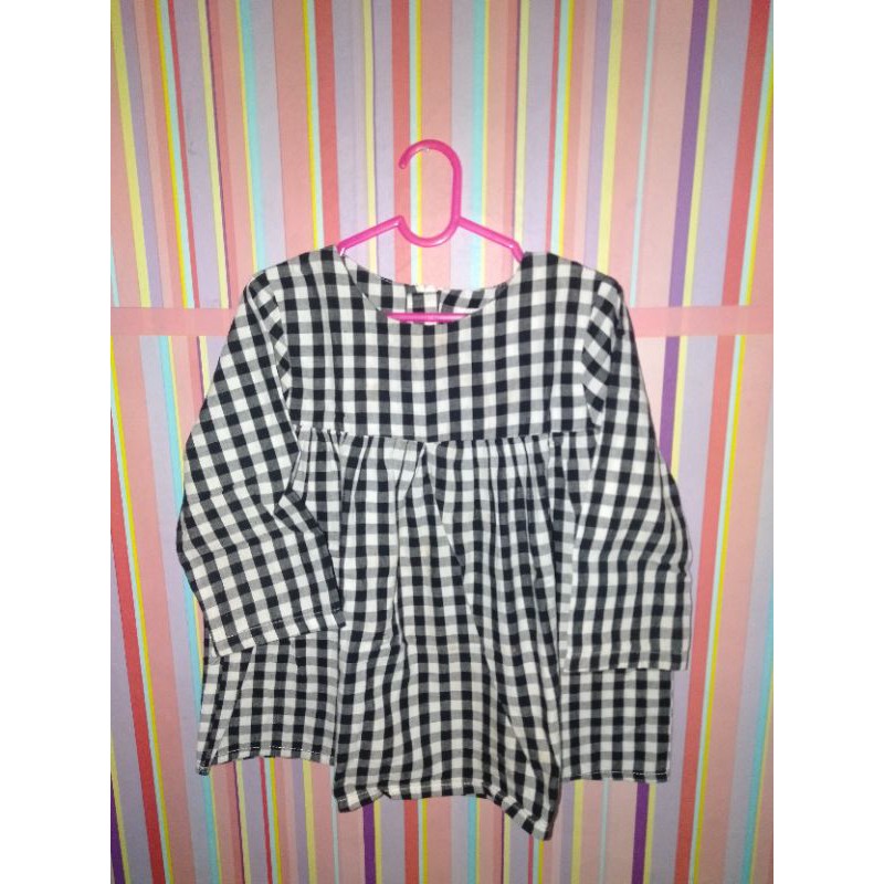 PRELOVED KEMEJA ANAK PEREMPUAN DRESS ATASAN KOTAK KOTAK