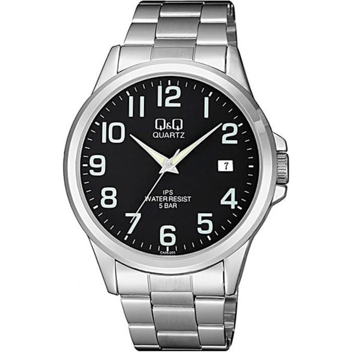 Q&Q QQ Jam Tangan Pria Rantai Silver Biru CA08J205Y Original