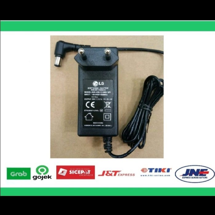 AC adapter adaptor charger casan kabel monitor LCD LED TV LG 19v 19 v 1.7a 0.8a 0.84a 1.7 0.8 0.84 a plug in colokan langsung original