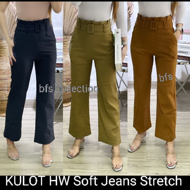 Celana Kulot HW  Soft Jeans Stretch Import 9494