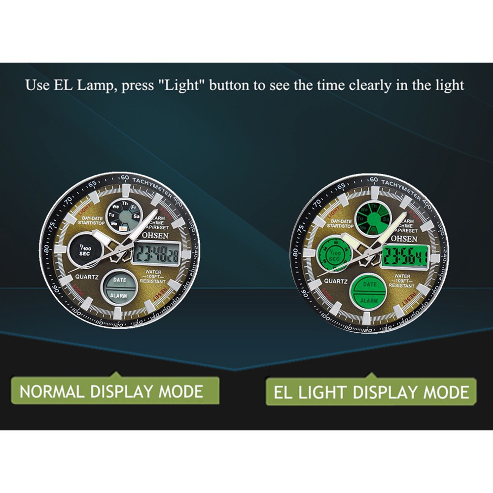 Gratis Ongkir OHSEN Jam Tangan Sport Quartz Digital Luminous Anti Air untuk Pria Original Premium