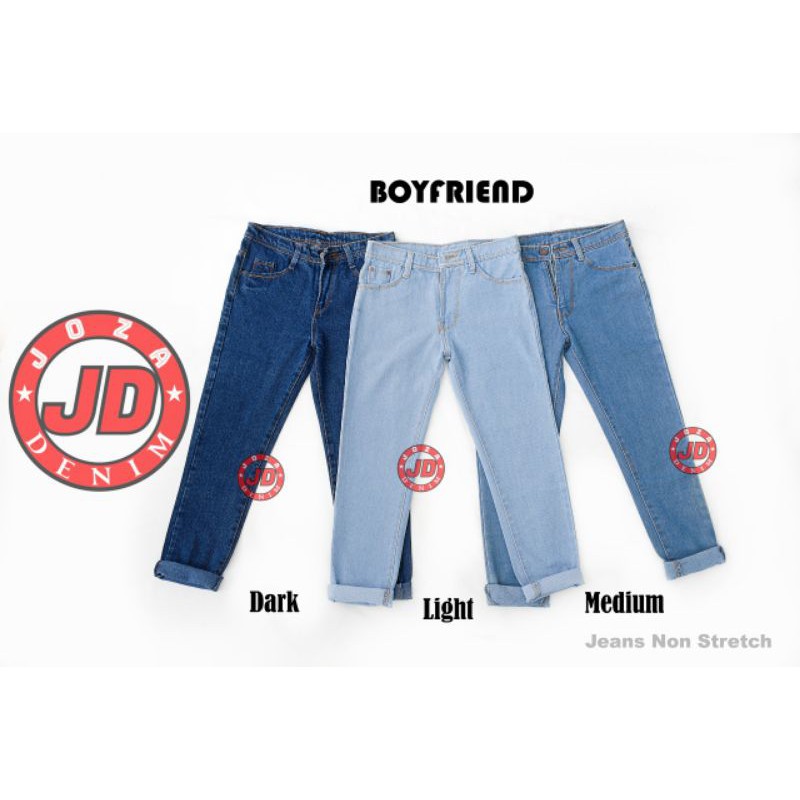 Jumbo Boyfriend Jeans Tebal 13Os Wanita / BF Polos Size 27-42