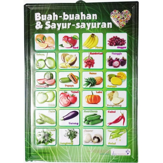 Poster buah dan sayuran 3D
