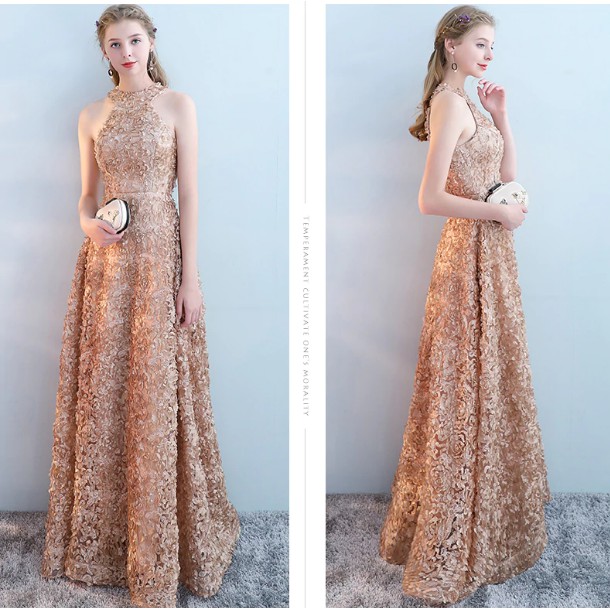 Long Evening Dresses 2020 Backless Halter Formal Dress Simpel Evening Party Dresses