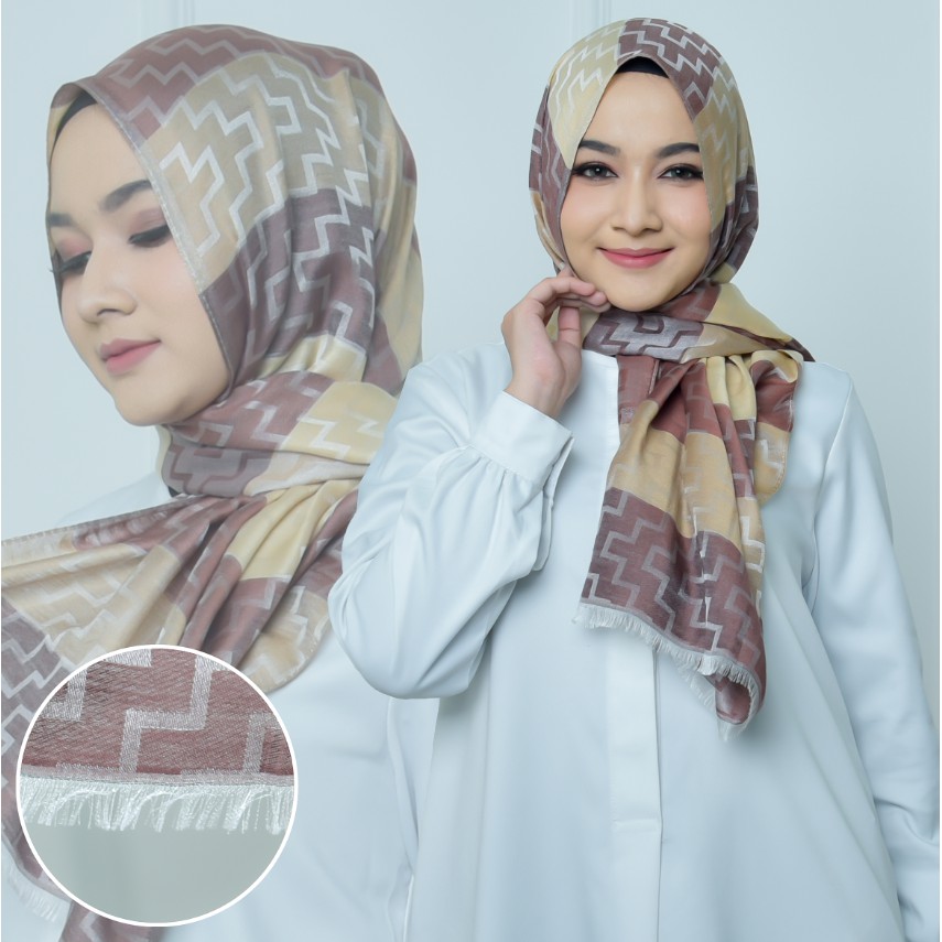 MOBASA OFFICIAL Hijab Pashmina Aisy / Kerudung Scarf / Syal Jilbab Aisy [labyrinth]