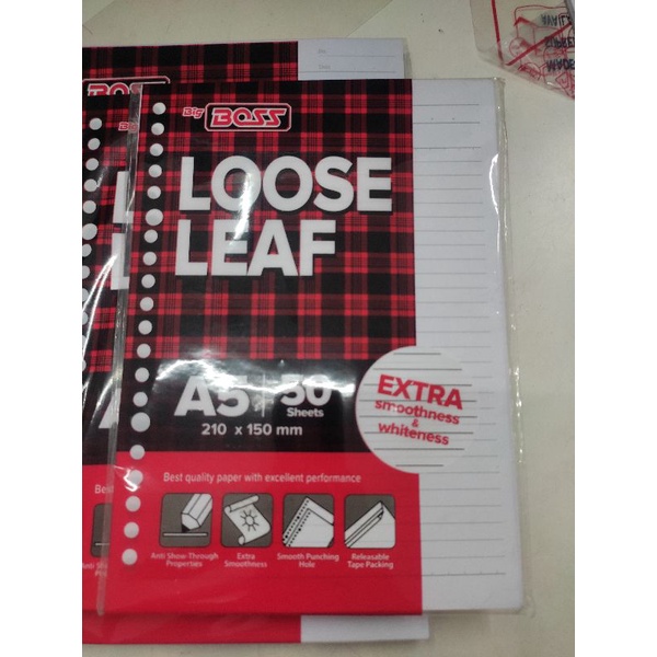 

Kertas Binder Loose Leaf Bigboss Ukuran A5/B5
