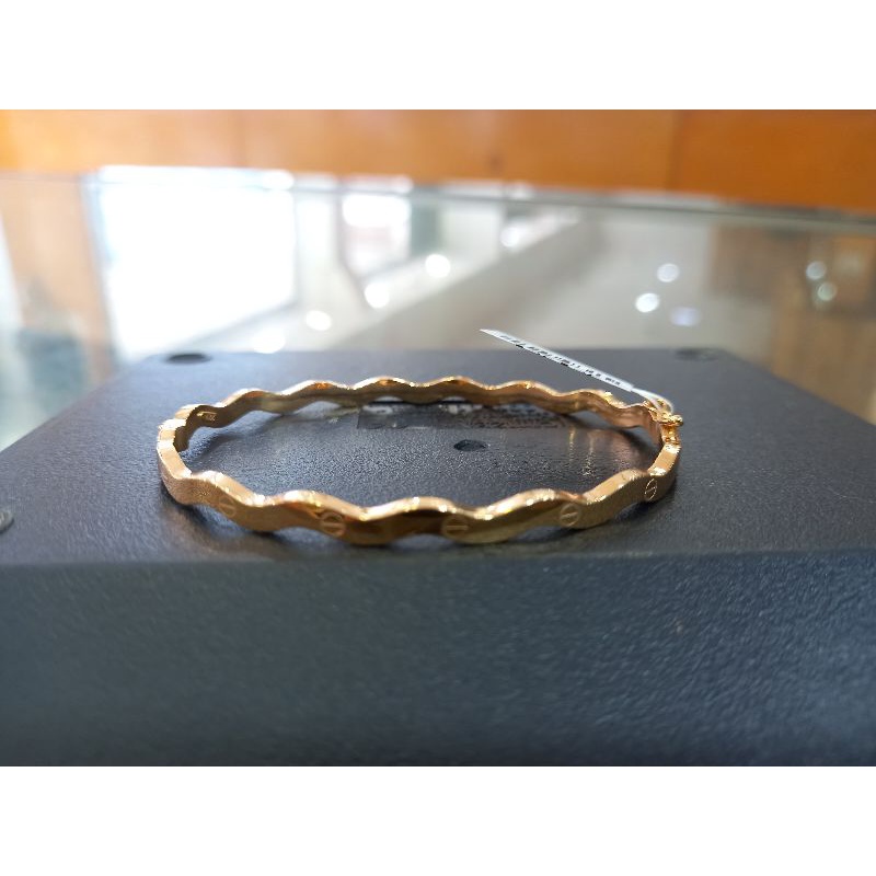 GELANG BANGKOK UKIR DEWASA EMAS ASLI