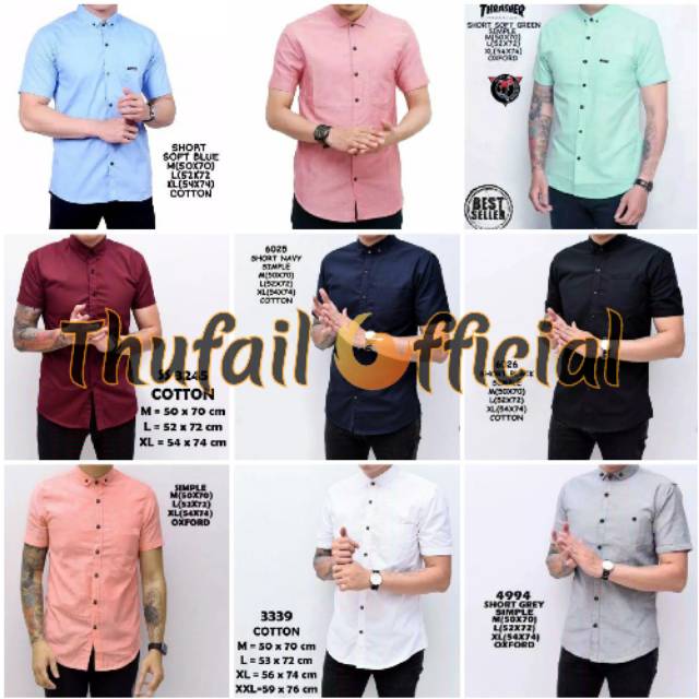 Kemeja Pria Polos Fashion Maikel Katun Strit LD100 PJ70 Allsize M L XL Kerja Formal