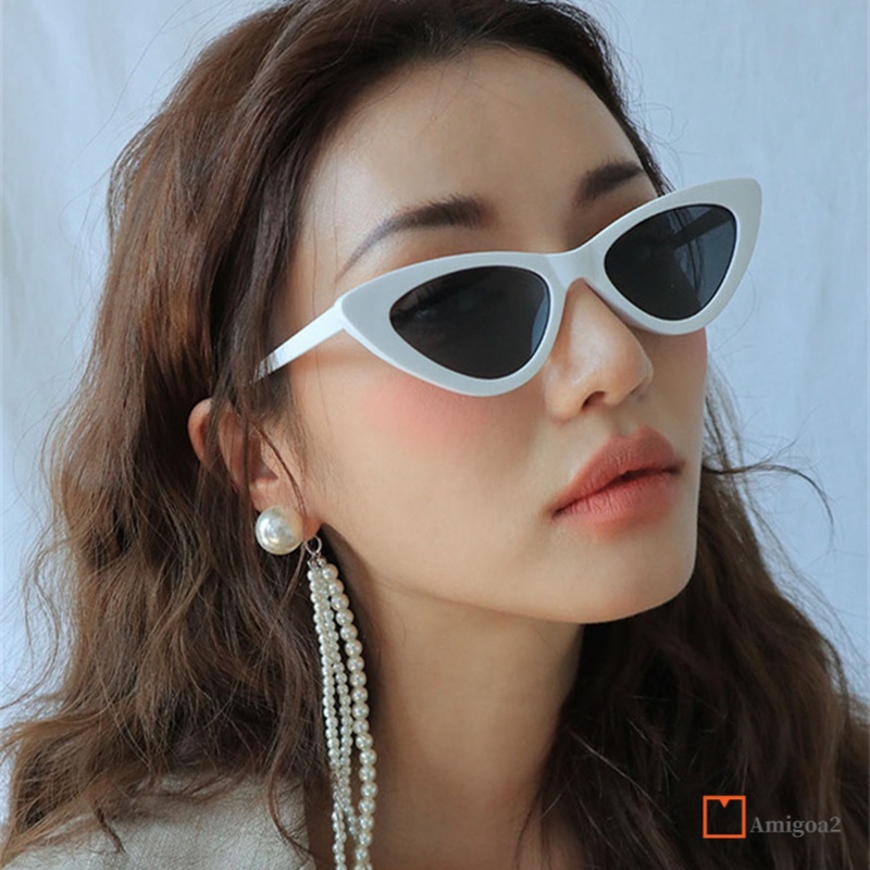 ✨Bayar di Tempat✨Kacamata Hitam 2020 Korean Ulzzang Triangle Vintage Cat Eye Sunglasses Women Men AM2