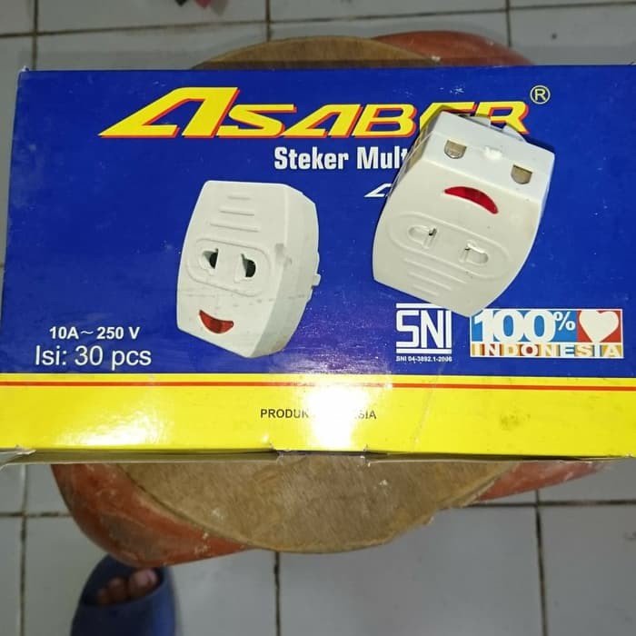 Steker T ASABER + INDIKATOR LAMPU colokan listrik charger T MULTI MURAH GROSIR T SERBAGUNA PENCABANG