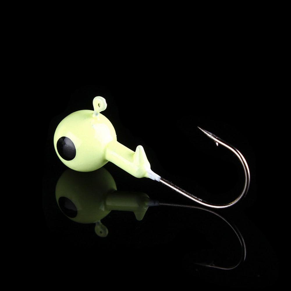 Agustinina Jig Head Hook Soft Worm Fishing Tackle Jig Lure Umpan Pancing Bercahaya Gelap