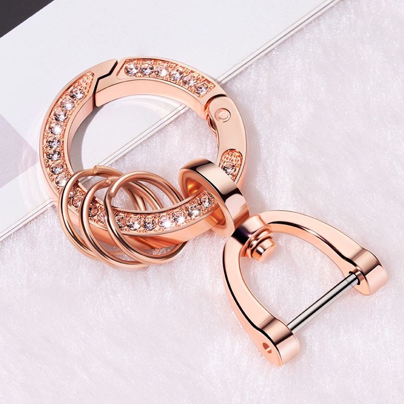 Gantungan Kunci Bentuk Stirrup Bahan Metal Dengan Berlian Imitasi