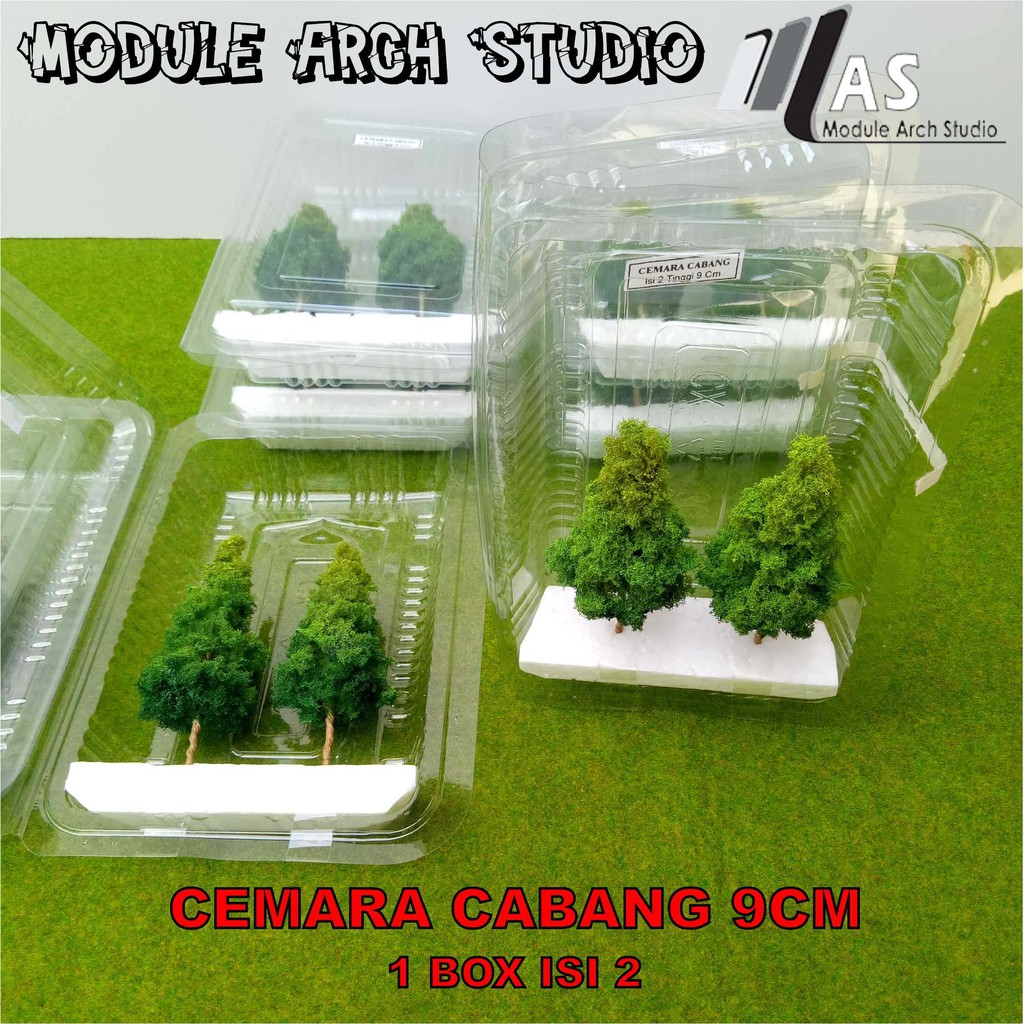 Maket Pohon Cemara Tinggi 9cm Isi 2pcs