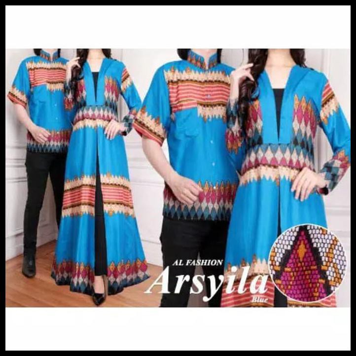 BAJU COUPLE PRIA WANITA TERBARU BAJU PESTA MUSLIM MUSLIMAH MURAH - HIJAU