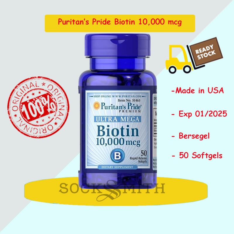 Biotin 10,000 mcg Nutrilabs Puritan Puritan's Pride  Made In USA 100% Original !