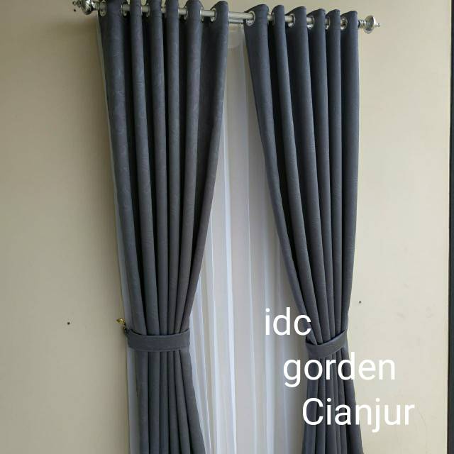 Gorden blackout motif embos timbul depan belakang/SANY#1 ABU