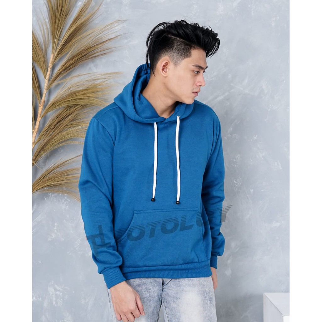 MUKZHOP - SWEATER HOODIE BASIC POLOS / TOTOLUY / SWEATER POLOS / BIRU ITB