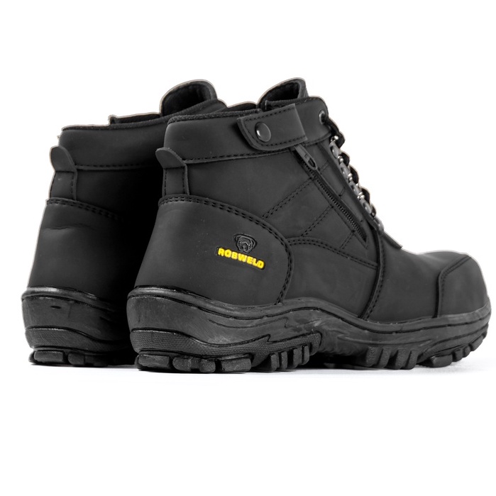 Sepatu Safety Boots Pria Sefty Boot Zipper Resleting Kerja Proyek Outdoor Tracking Adventure