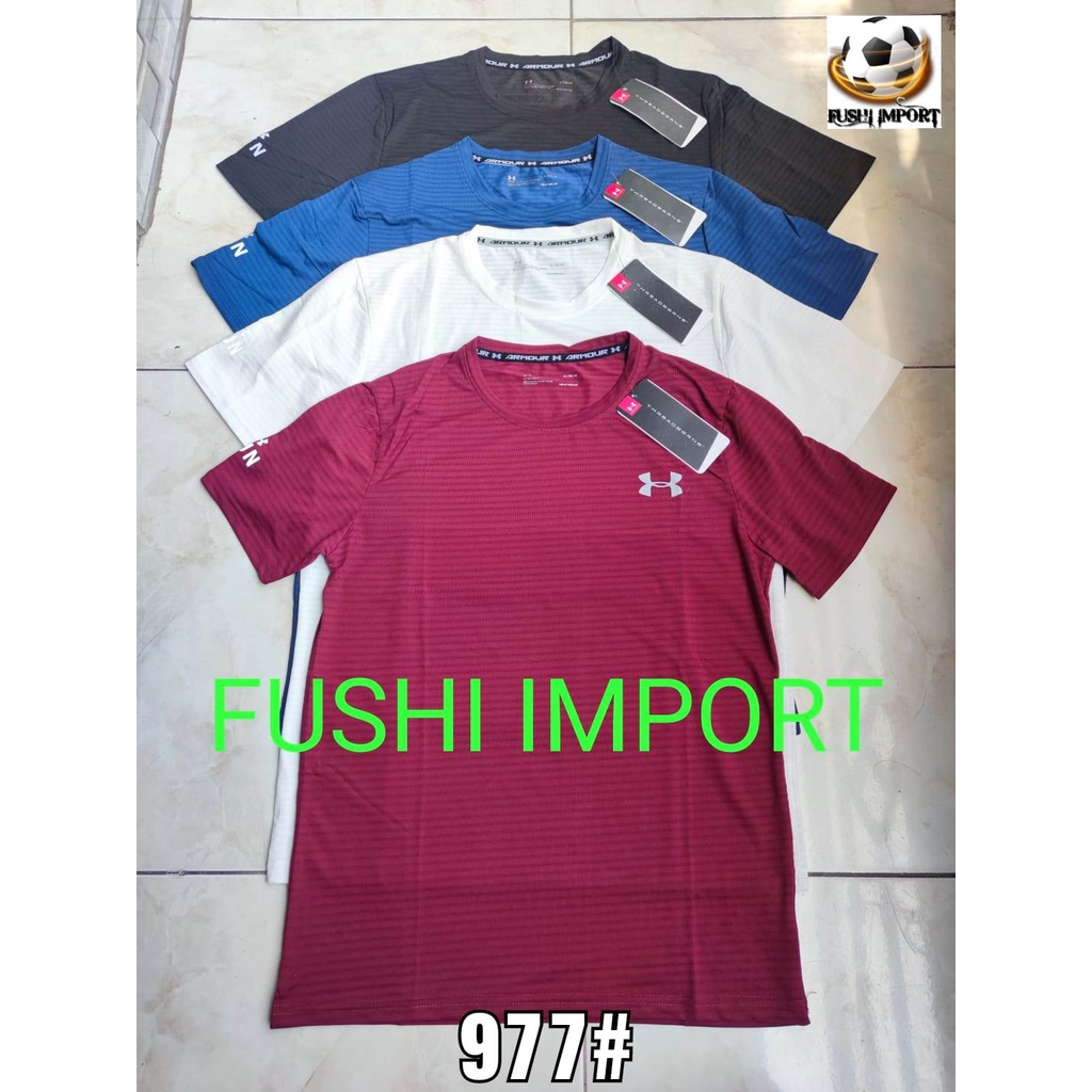 PREMIUM Kaos Running 977# Kaos Olahraga Running Training Dryfit Crystal Silk Import Pria Adem Dingin Cepat Kering Bernapas