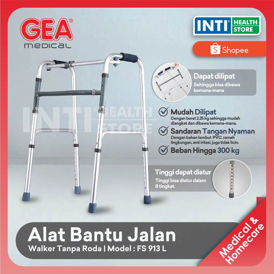 GEA | Walker FS 913 L | Alat Bantu Jalan | Walker Tanpa Roda