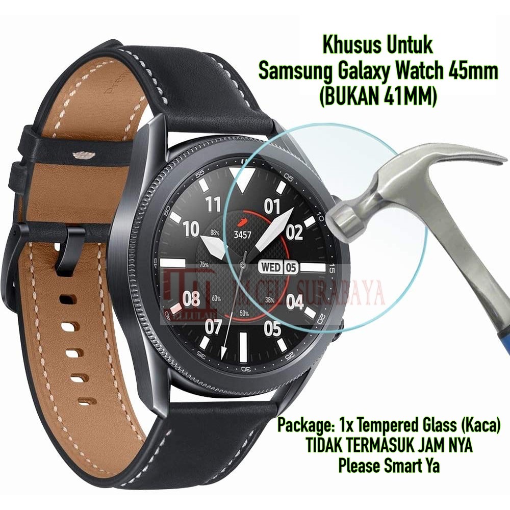 Anti Gores Tempered Glass Kaca Khusus Samsung Galaxy Watch 3 45mm 41mm