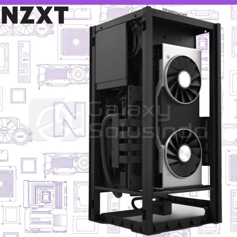 NZXT H1 Black Tempered Glass Mini-ITX Gaming Case with PSU, AIO, and Riser Card