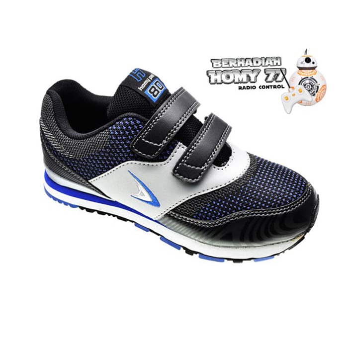 TERBARU HOMYPED SEPATU SEKOLAH ANAK ZOE 02 BLACK/R.BLUE KEREN