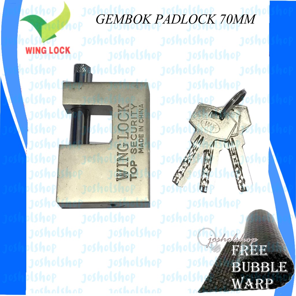 Winglock Gembok PADLOCK 70MM / Gembok gudang Pabrik 70MM ( Anti Potong )