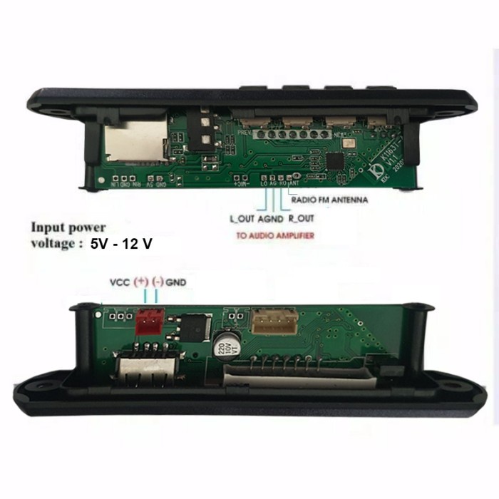 Kit Panel MP3 USB/TF FM Radio Bluetooth - 4 Tombol - PCB Pendek