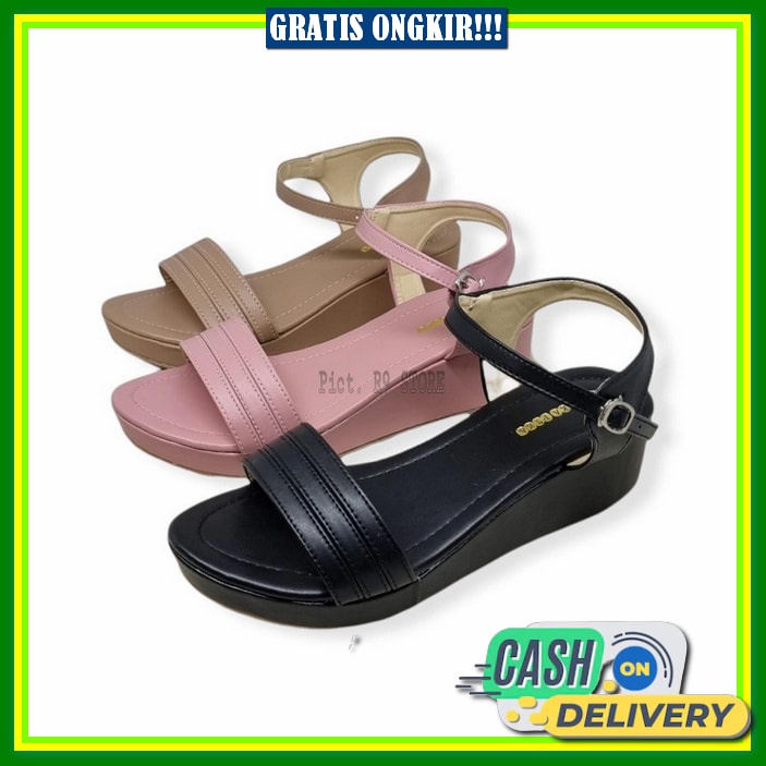 Wedges Wanita Wejes Perempuan Kekinian Remaja Sendal Kondangan Sandal Hak Tinggi Bridesmaid Weges Im