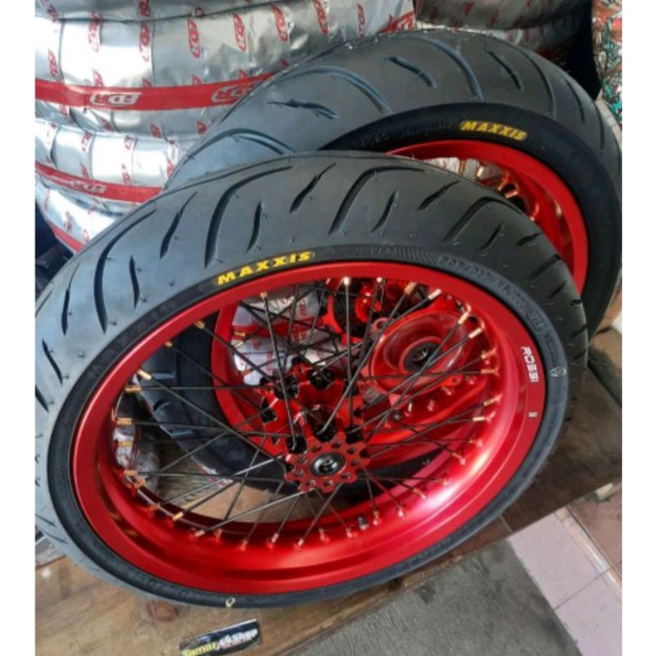 VELG SUPERMOTO SUPER MOTO TWOTONE CRF 150 CRF150 L CRF150L TWOTONE PLUS BAN MAXXIS EXTRAMAAX Wheel